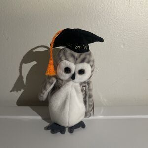 Wiser TY Beanie Baby the Graduation Owl Class of  '99 MWMT Birthday June 4 1999